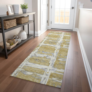 Piper Looms Mayfield Stripes AMF745 Gold Machine Washable Area Rug Runner Lifestyle Image Feature