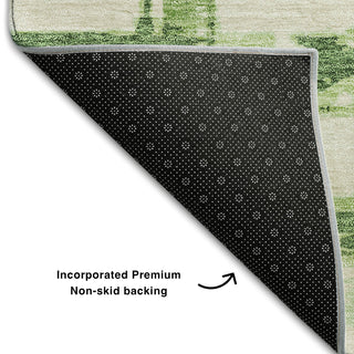 Piper Looms Mayfield Stripes AMF745 Green Machine Washable Area Rug Backing Image
