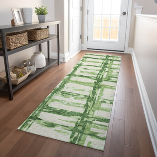 Piper Looms Mayfield Stripes AMF745 Green Machine Washable Area Rug Runner Lifestyle Image Feature