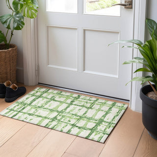 Piper Looms Mayfield Stripes AMF745 Green Machine Washable Area Rug Scatter Lifestyle Image Feature