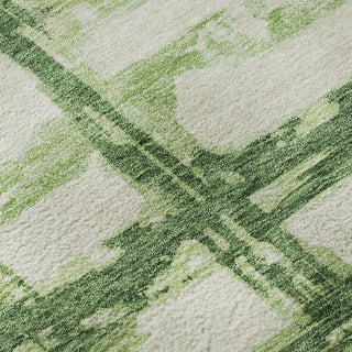 Piper Looms Mayfield Stripes AMF745 Green Machine Washable Area Rug Swatch Image