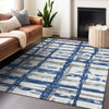Piper Looms Mayfield Stripes AMF745 Navy Machine Washable Area Rug Lifestyle Image Feature