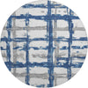 Piper Looms Mayfield Stripes AMF745 Navy Machine Washable Area Rug Round Main Image