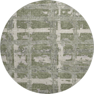 Piper Looms Mayfield Stripes AMF745 Olive Machine Washable Area Rug Round Main Image