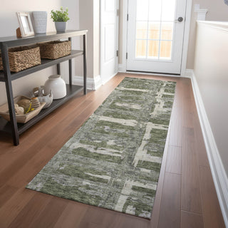 Piper Looms Mayfield Stripes AMF745 Olive Machine Washable Area Rug Runner Lifestyle Image Feature