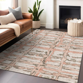 Piper Looms Mayfield Stripes AMF745 Pink Machine Washable Area Rug Lifestyle Image Feature