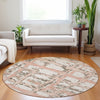 Piper Looms Mayfield Stripes AMF745 Pink Machine Washable Area Rug Round Lifestyle Image Feature