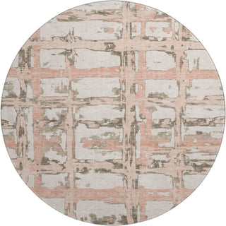 Piper Looms Mayfield Stripes AMF745 Pink Machine Washable Area Rug Round Main Image