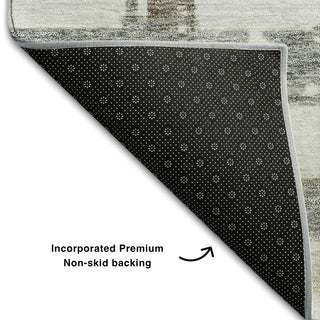 Piper Looms Mayfield Stripes AMF745 Silver Machine Washable Area Rug Backing Image