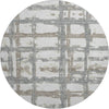 Piper Looms Mayfield Stripes AMF745 Silver Machine Washable Area Rug Round Main Image