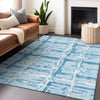 Piper Looms Mayfield Stripes AMF745 Sky Machine Washable Area Rug Lifestyle Image Feature
