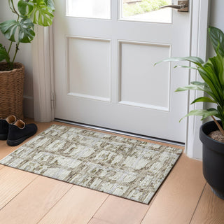 Piper Looms Mayfield Stripes AMF745 Taupe Machine Washable Area Rug Scatter Lifestyle Image Feature