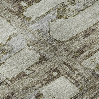 Piper Looms Mayfield Stripes AMF745 Taupe Machine Washable Area Rug Swatch Image
