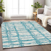 Piper Looms Mayfield Stripes AMF745 Teal Machine Washable Area Rug Lifestyle Image Feature