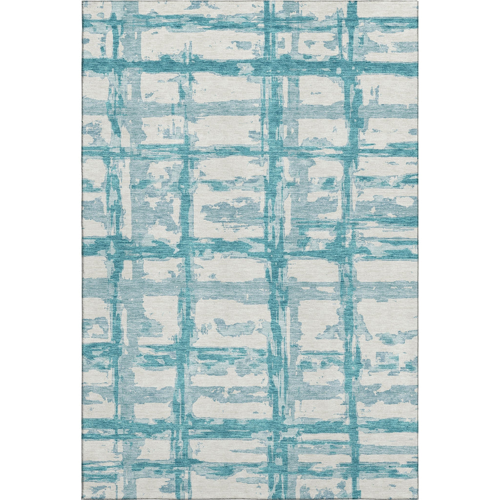 Piper Looms Mayfield Stripes AMF745 Teal Machine Washable Area Rug main image
