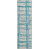 Piper Looms Mayfield Stripes AMF745 Teal Machine Washable Area Rug Runner Main Image