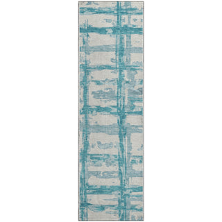 Piper Looms Mayfield Stripes AMF745 Teal Machine Washable Area Rug Runner Main Image