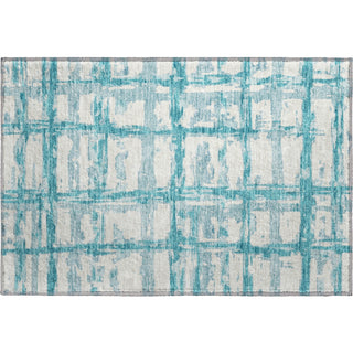 Piper Looms Mayfield Stripes AMF745 Teal Machine Washable Area Rug Scatter Main Image
