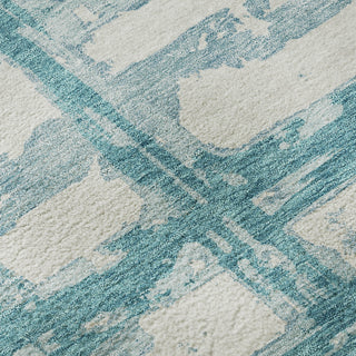 Piper Looms Mayfield Stripes AMF745 Teal Machine Washable Area Rug Swatch Image