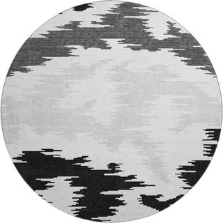 Piper Looms Mayfield Abstract AMF746 Black Machine Washable Area Rug Round Main Image