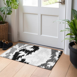 Piper Looms Mayfield Abstract AMF746 Black Machine Washable Area Rug Scatter Lifestyle Image Feature