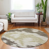 Piper Looms Mayfield Abstract AMF746 Chocolate Machine Washable Area Rug Round Lifestyle Image Feature