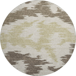 Piper Looms Mayfield Abstract AMF746 Chocolate Machine Washable Area Rug Round Main Image