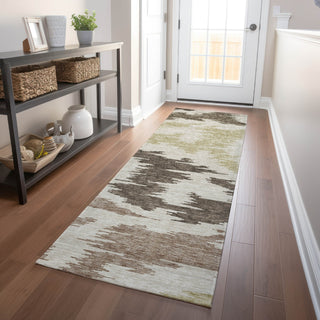 Piper Looms Mayfield Abstract AMF746 Chocolate Machine Washable Area Rug Runner Lifestyle Image Feature