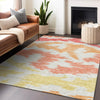 Piper Looms Mayfield Abstract AMF746 Coral Machine Washable Area Rug Lifestyle Image Feature
