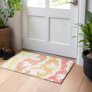 Piper Looms Mayfield Abstract AMF746 Coral Machine Washable Area Rug Scatter Lifestyle Image Feature