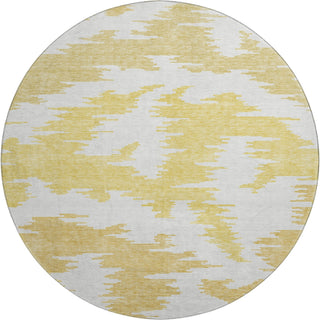 Piper Looms Mayfield Abstract AMF746 Gold Machine Washable Area Rug Round Main Image
