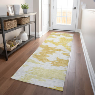 Piper Looms Mayfield Abstract AMF746 Gold Machine Washable Area Rug Runner Lifestyle Image Feature