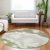 Piper Looms Mayfield Abstract AMF746 Green Machine Washable Area Rug Round Lifestyle Image Feature