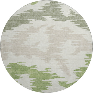 Piper Looms Mayfield Abstract AMF746 Green Machine Washable Area Rug Round Main Image