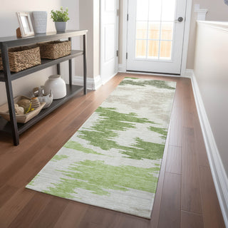Piper Looms Mayfield Abstract AMF746 Green Machine Washable Area Rug Runner Lifestyle Image Feature