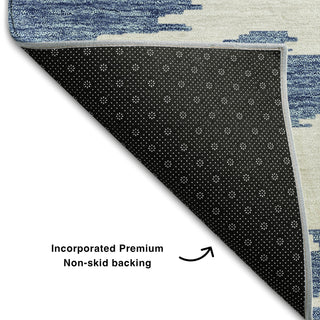 Piper Looms Mayfield Abstract AMF746 Navy Machine Washable Area Rug Backing Image