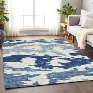 Piper Looms Mayfield Abstract AMF746 Navy Machine Washable Area Rug Lifestyle Image Feature