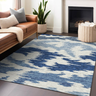Piper Looms Mayfield Abstract AMF746 Navy Machine Washable Area Rug Lifestyle Image Feature