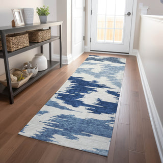 Piper Looms Mayfield Abstract AMF746 Navy Machine Washable Area Rug Runner Lifestyle Image Feature