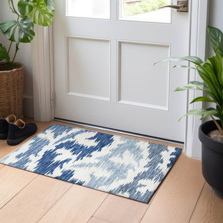 Piper Looms Mayfield Abstract AMF746 Navy Machine Washable Area Rug Scatter Lifestyle Image Feature
