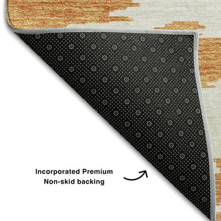 Piper Looms Mayfield Abstract AMF746 Orange Machine Washable Area Rug Backing Image