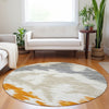 Piper Looms Mayfield Abstract AMF746 Orange Machine Washable Area Rug Round Lifestyle Image Feature