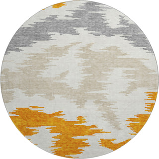 Piper Looms Mayfield Abstract AMF746 Orange Machine Washable Area Rug Round Main Image