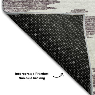 Piper Looms Mayfield Abstract AMF746 Purple Machine Washable Area Rug Backing Image