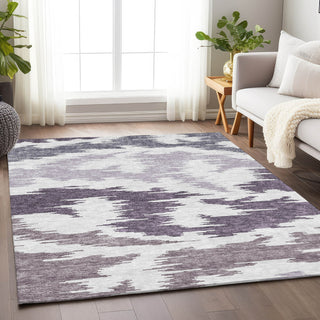 Piper Looms Mayfield Abstract AMF746 Purple Machine Washable Area Rug Lifestyle Image Feature