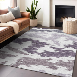 Piper Looms Mayfield Abstract AMF746 Purple Machine Washable Area Rug Lifestyle Image Feature