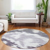 Piper Looms Mayfield Abstract AMF746 Purple Machine Washable Area Rug Round Lifestyle Image Feature