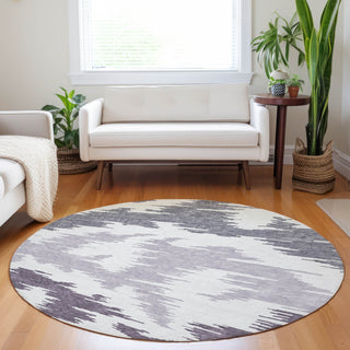Piper Looms Mayfield Abstract AMF746 Purple Machine Washable Area Rug Round Lifestyle Image Feature