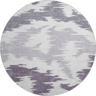 Piper Looms Mayfield Abstract AMF746 Purple Machine Washable Area Rug Round Main Image