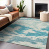 Piper Looms Mayfield Abstract AMF746 Teal Machine Washable Area Rug Lifestyle Image Feature